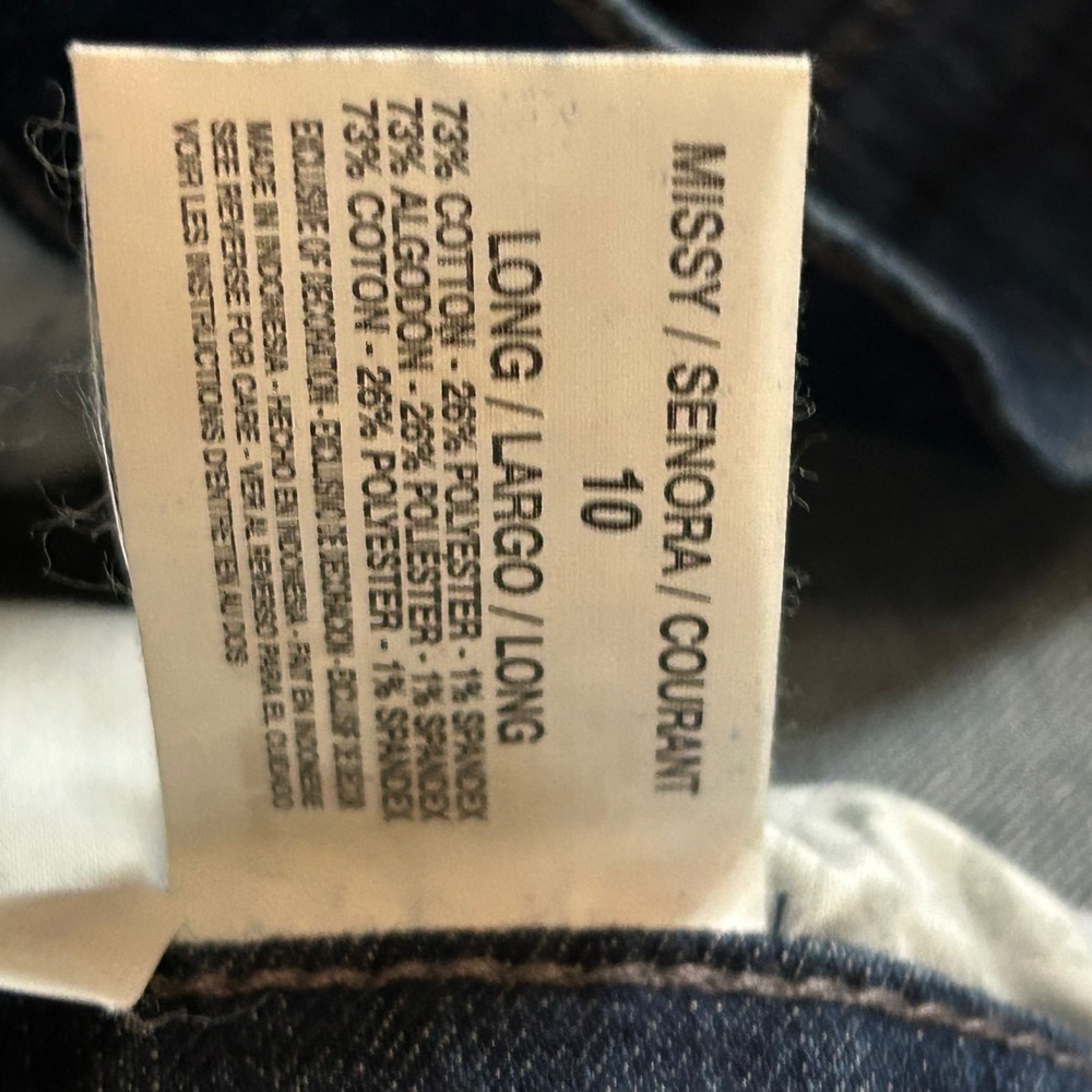 Gloria Vanderbilt Amanda Classic Fit Tapered Jeans Dark Wash Blue 10 Long NEW - Picture 13 of 15